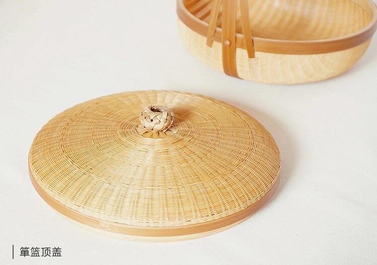 竹編制品匠心啟航閱讀茶點(diǎn)收納簞籃