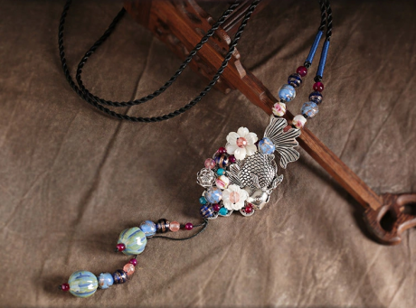 復(fù)古魚吊墜匠心啟航閱讀風(fēng)毛衣鏈項(xiàng)鏈?zhǔn)罪? / data-fvpu=