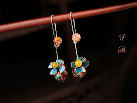 清新匠心啟航閱讀耳墜,詩意銀線耳環(huán)首飾