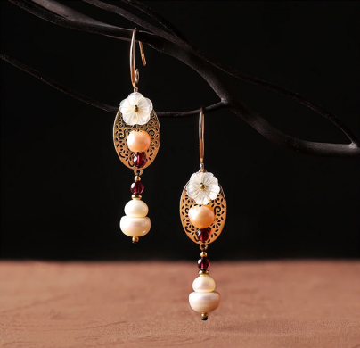 匠心啟航閱讀手工耳環(huán)民族風(fēng)珍珠耳環(huán)